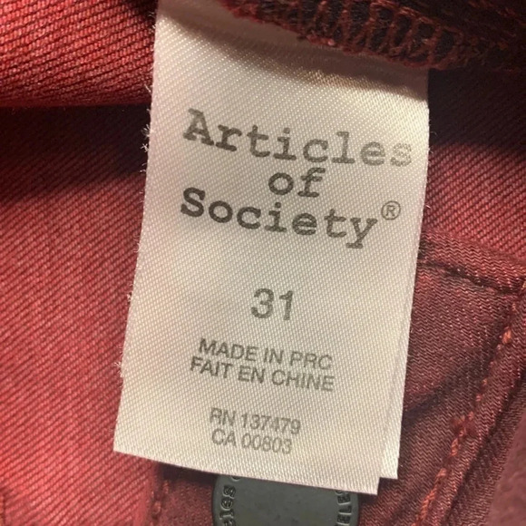 Articles of Society Jeans Sarah Skinny Ankle Burgundy NWT - Picture 13 of 15